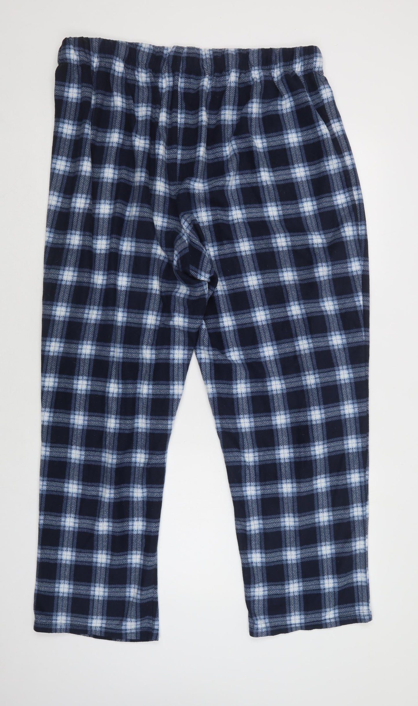 Pep & Co Mens Blue Check Polyester  Pyjama Pants Size 2XL