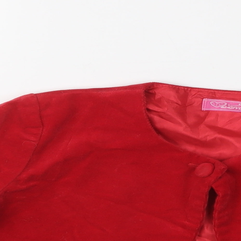 Oomph Girls Red Floral  Basic Jacket Jacket Size 5-6 Years  Button