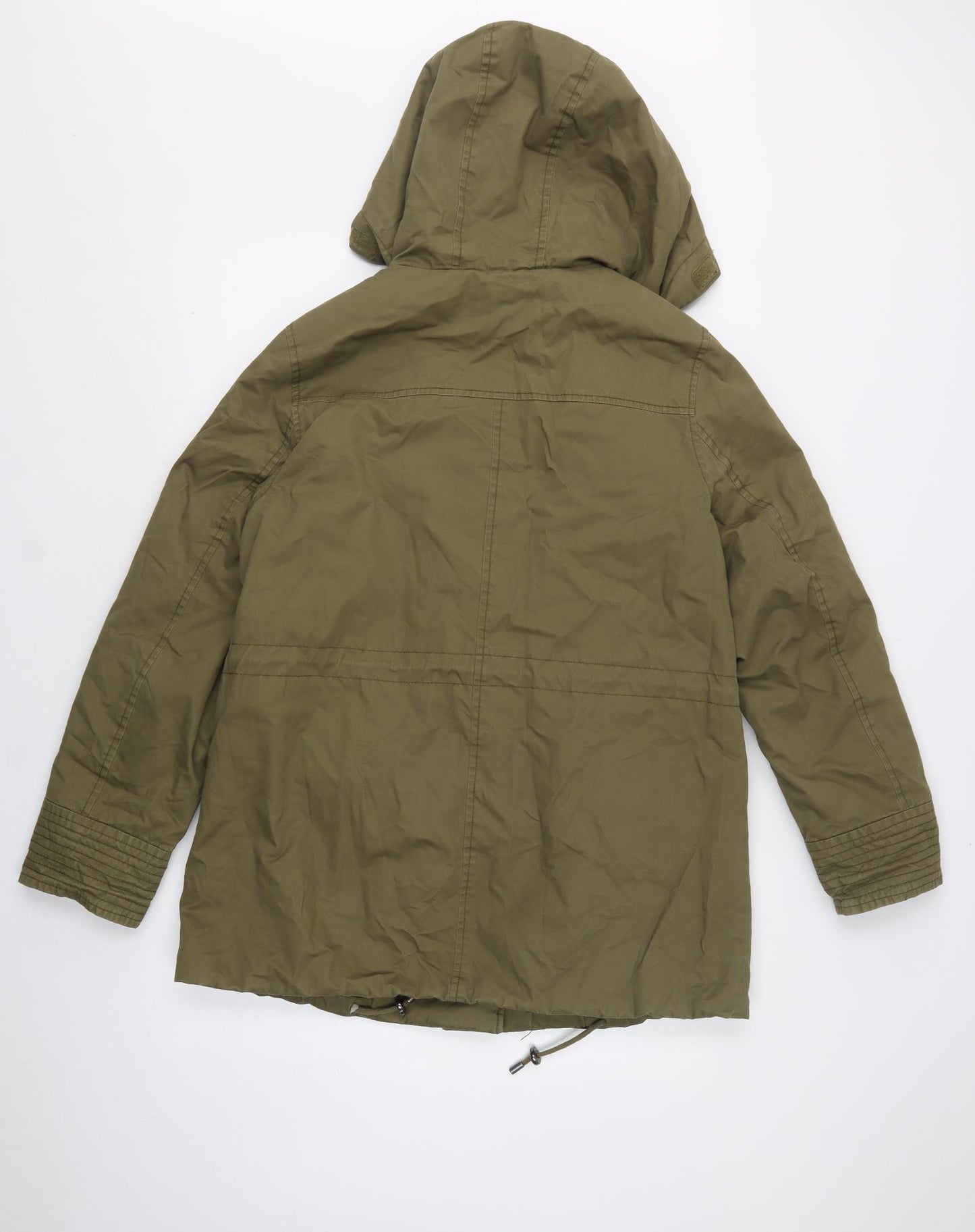 H&M Womens Green   Parka Jacket Size M  Zip