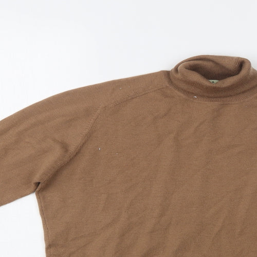 Debenhams Womens Beige Roll Neck  Wool Pullover Jumper Size 14