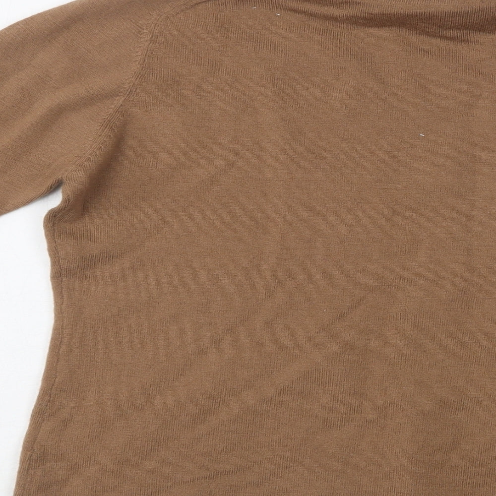 Debenhams Womens Beige Roll Neck  Wool Pullover Jumper Size 14