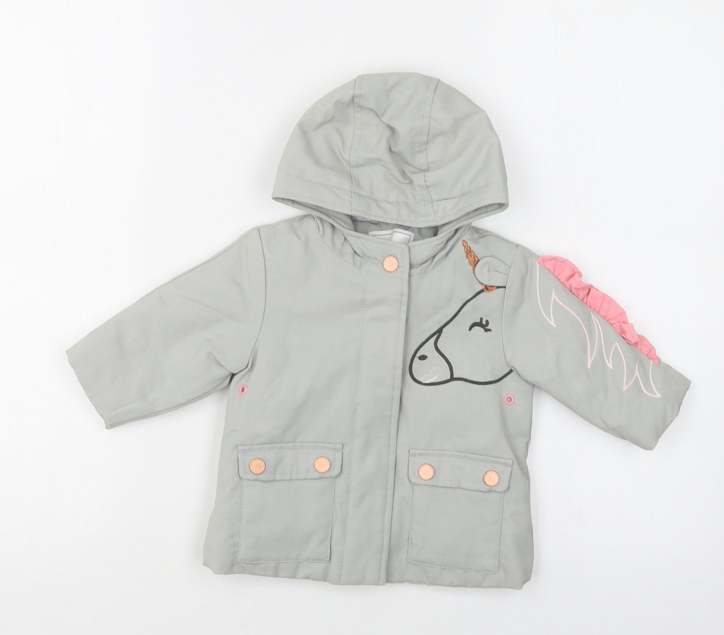 NEXT Baby Grey   Basic Jacket Jacket Size 3-6 Months   Snap