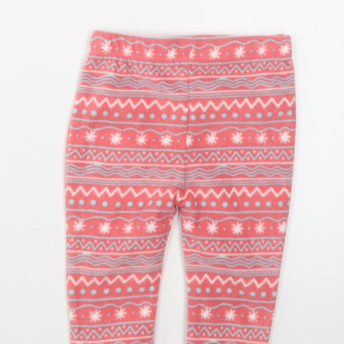 Nutmeg Baby Pink Fair Isle Polyester Jogger Trousers Size 9-12 Months