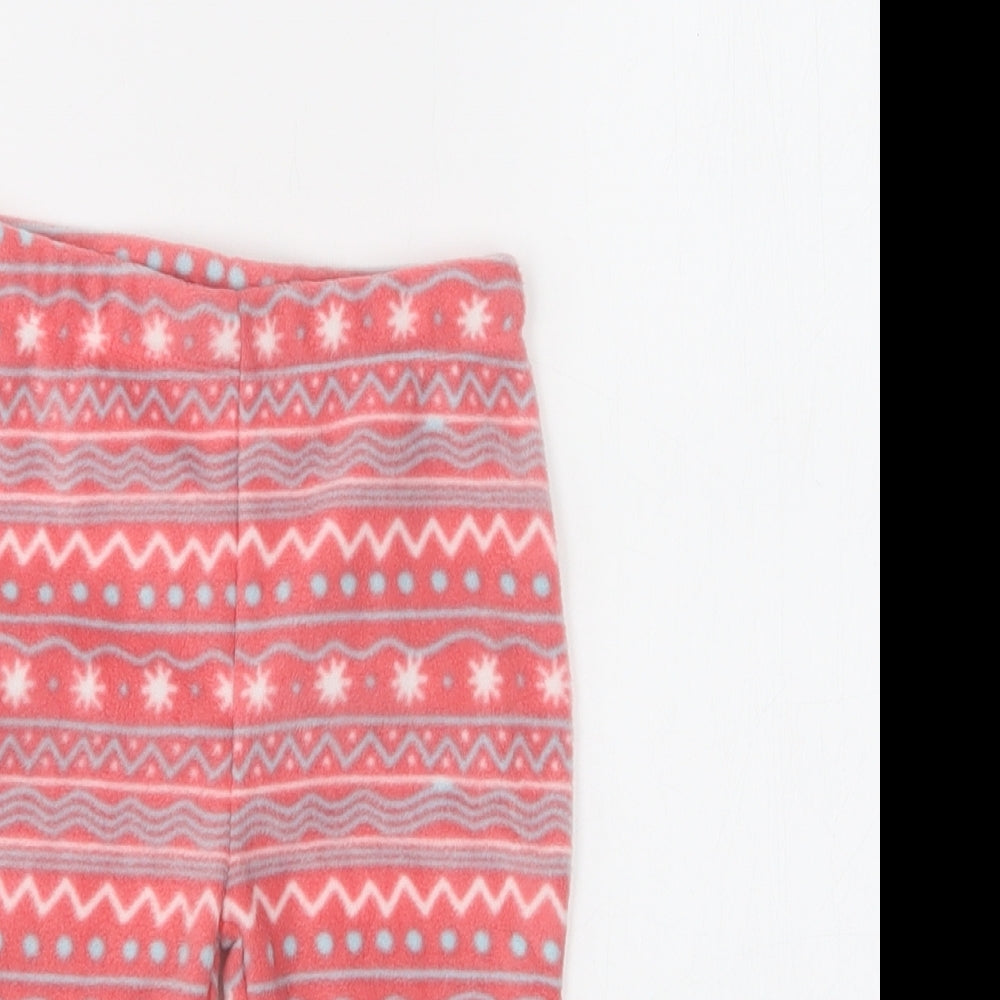 Nutmeg Baby Pink Fair Isle Polyester Jogger Trousers Size 9-12 Months