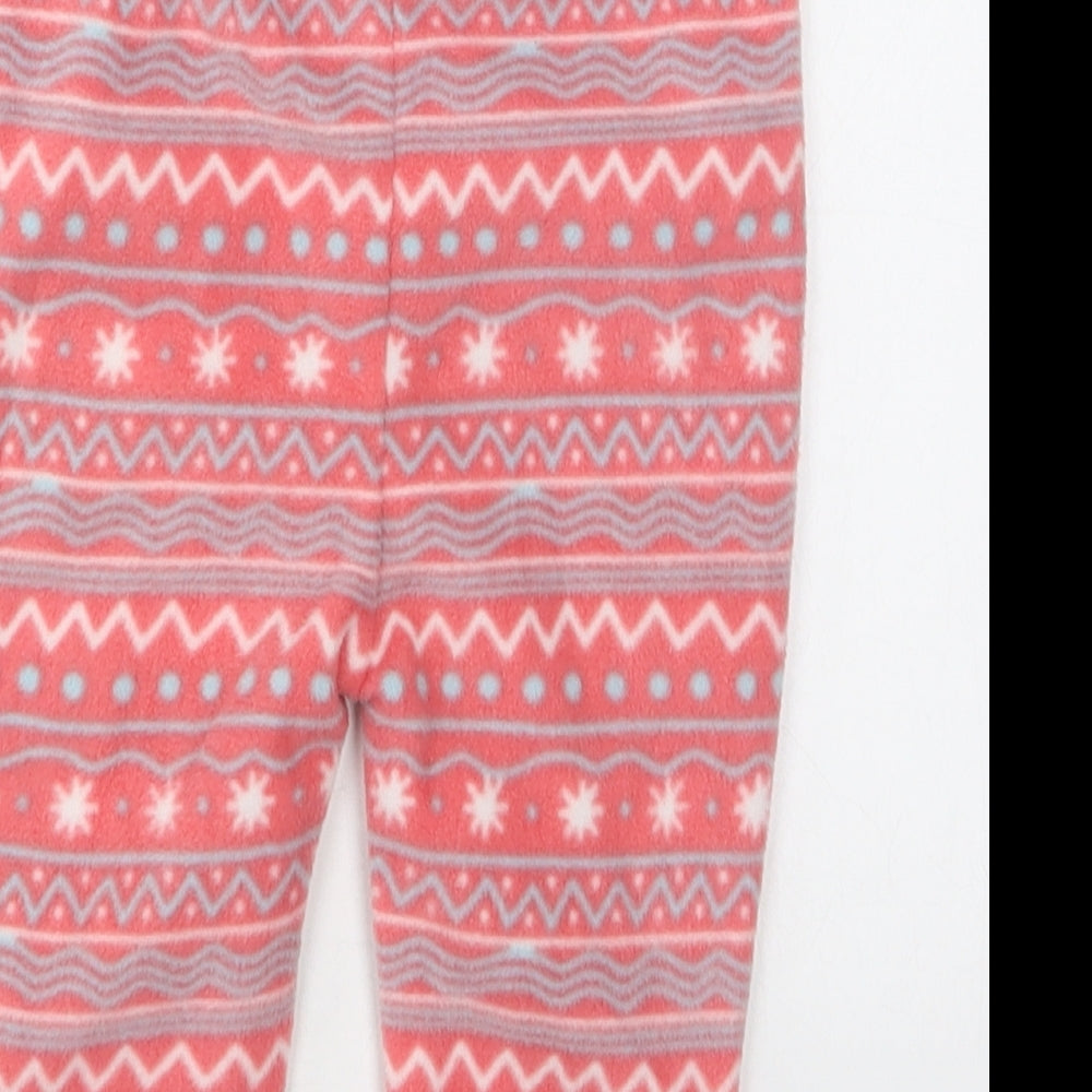 Nutmeg Baby Pink Fair Isle Polyester Jogger Trousers Size 9-12 Months