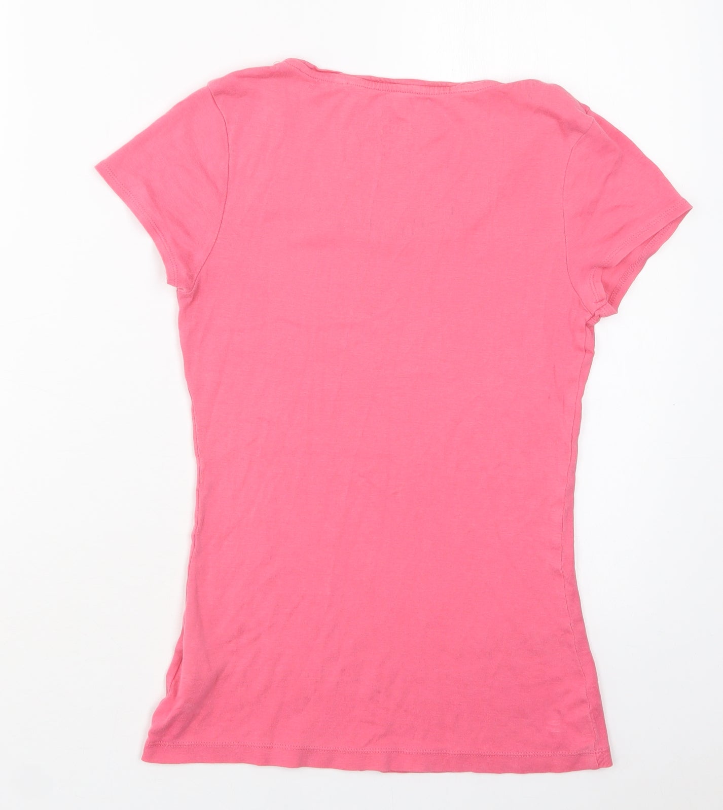 NEXT Womens Pink  Cotton Basic T-Shirt Size 10 Scoop Neck