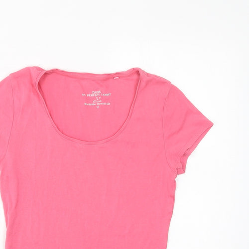 NEXT Womens Pink  Cotton Basic T-Shirt Size 10 Scoop Neck