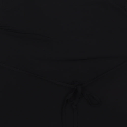 M&Co Womens Black  Polyester Basic T-Shirt Size 22 V-Neck