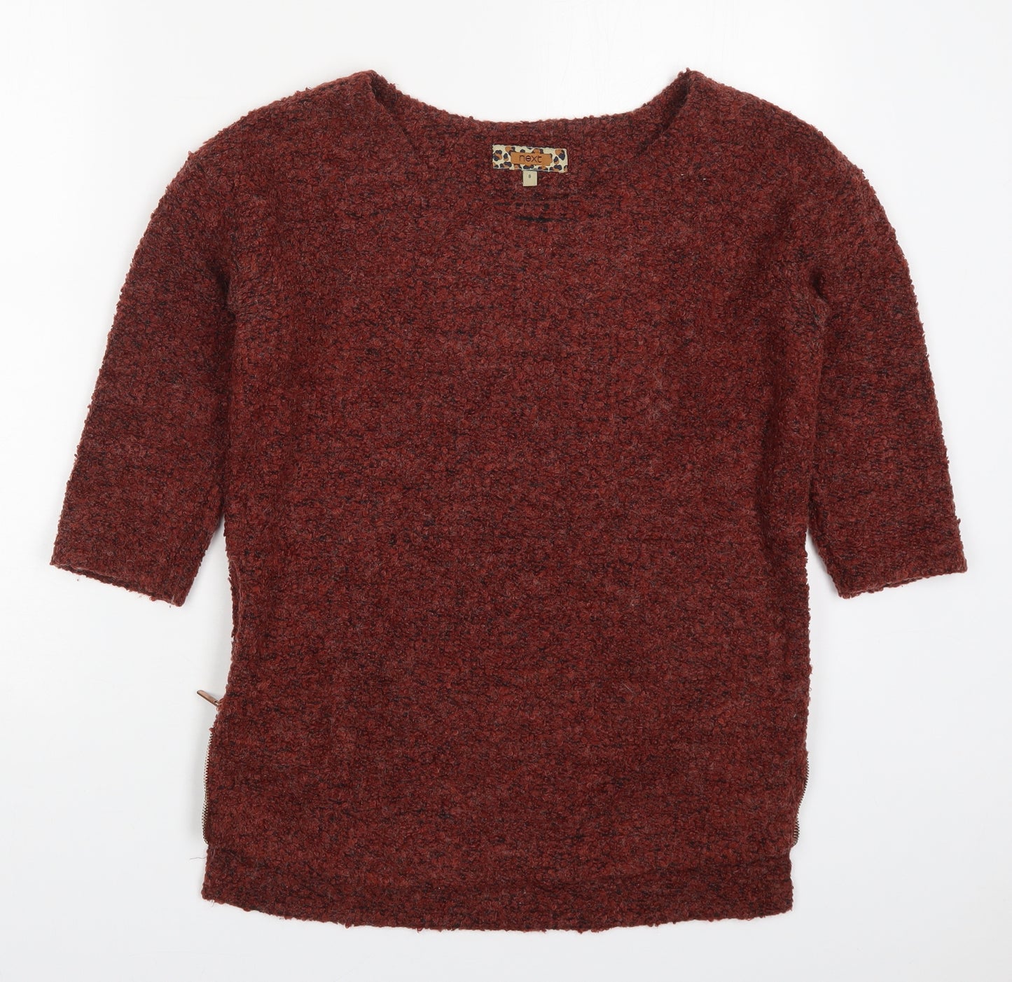 NEXT Womens Brown Round Neck  Polyester Pullover Jumper Size 8
