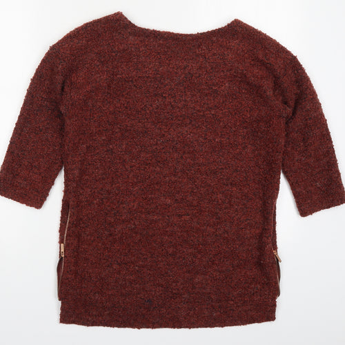 NEXT Womens Brown Round Neck  Polyester Pullover Jumper Size 8