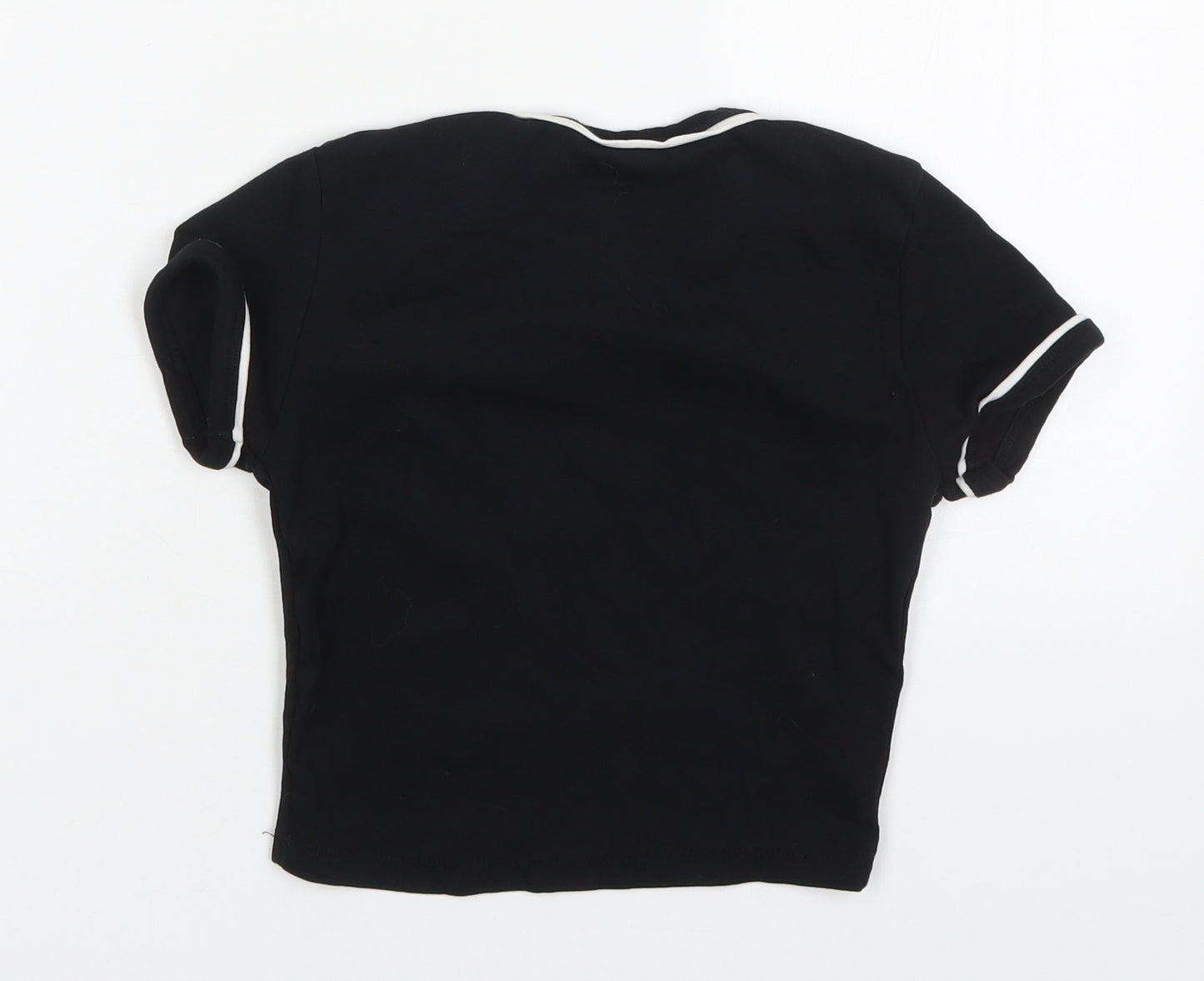 Pull&Bear Womens Black  Cotton Basic T-Shirt Size S Crew Neck - New York