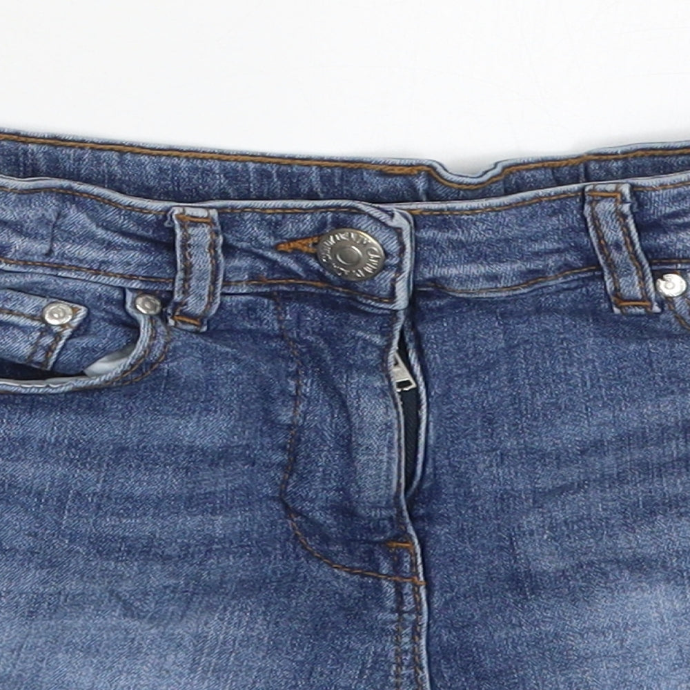 Candy Couture Girls Blue  Cotton Cut-Off Shorts Size 11 Years  Regular