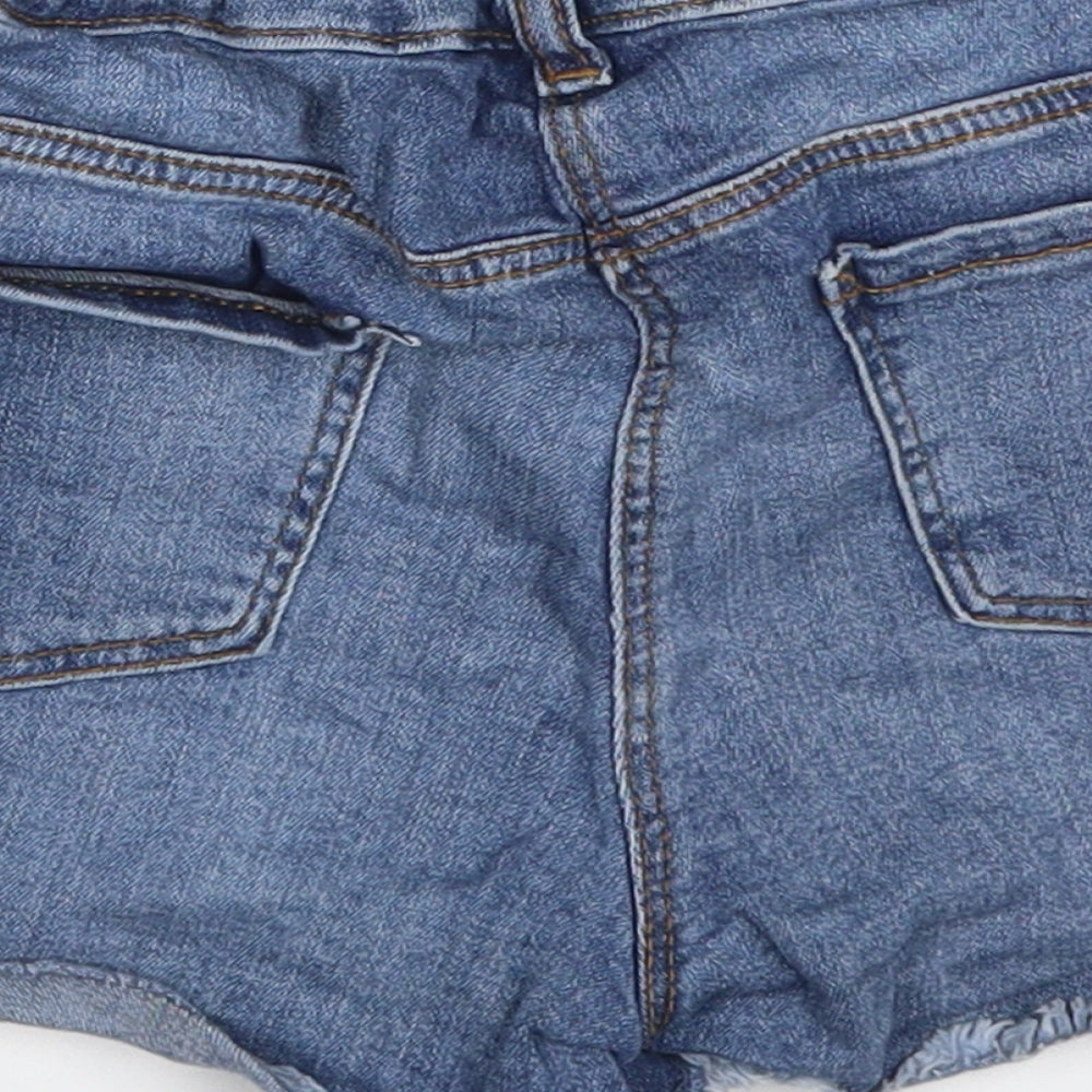 Candy Couture Girls Blue  Cotton Cut-Off Shorts Size 11 Years  Regular