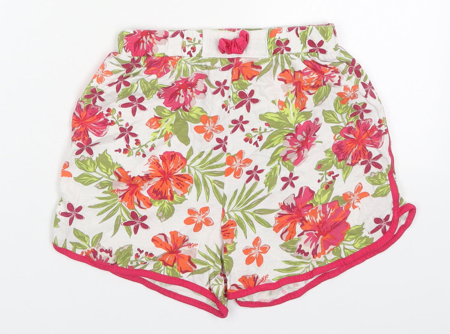 Lily & Dan Girls Multicoloured Floral Cotton Sweat Shorts Size 11-12 Years  Regular Drawstring