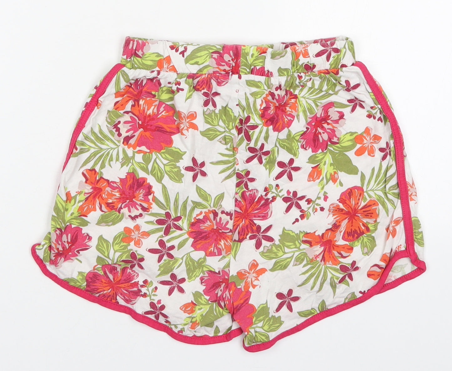 Lily & Dan Girls Multicoloured Floral Cotton Sweat Shorts Size 11-12 Years  Regular Drawstring