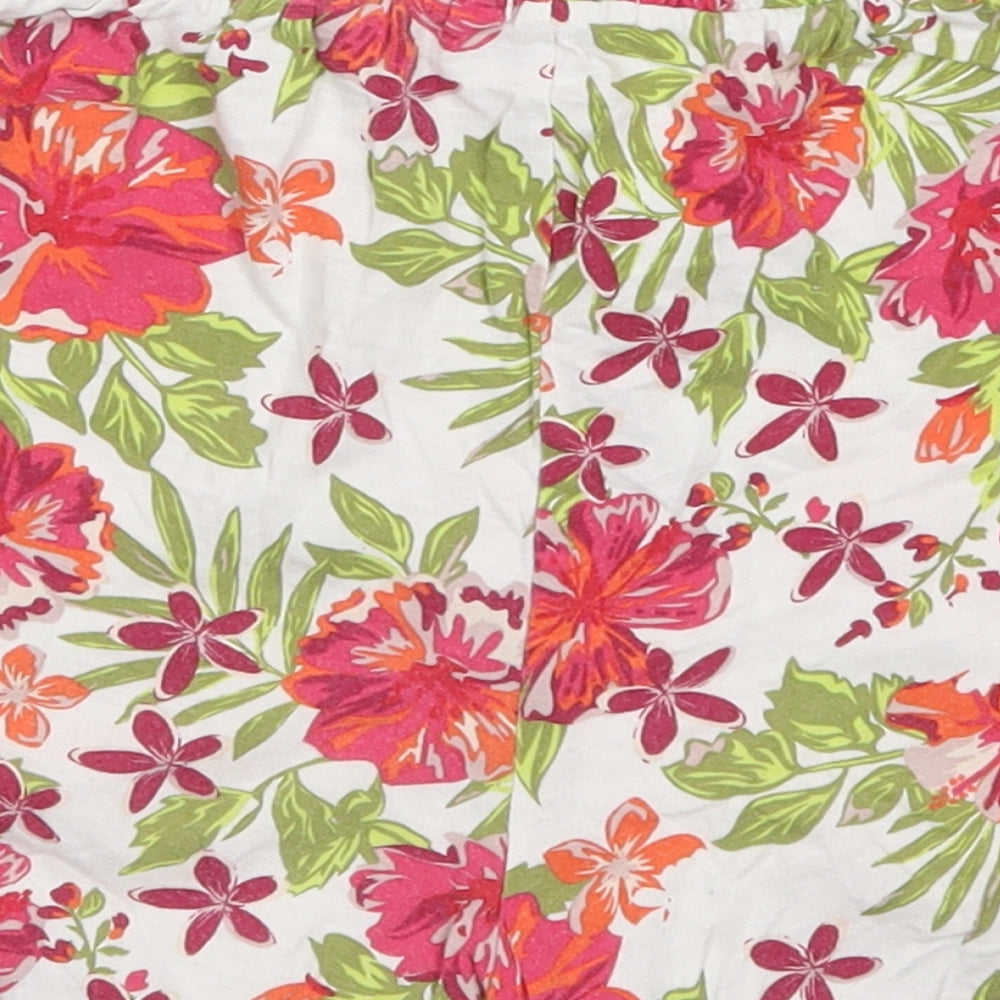 Lily & Dan Girls Multicoloured Floral Cotton Sweat Shorts Size 11-12 Years  Regular Drawstring