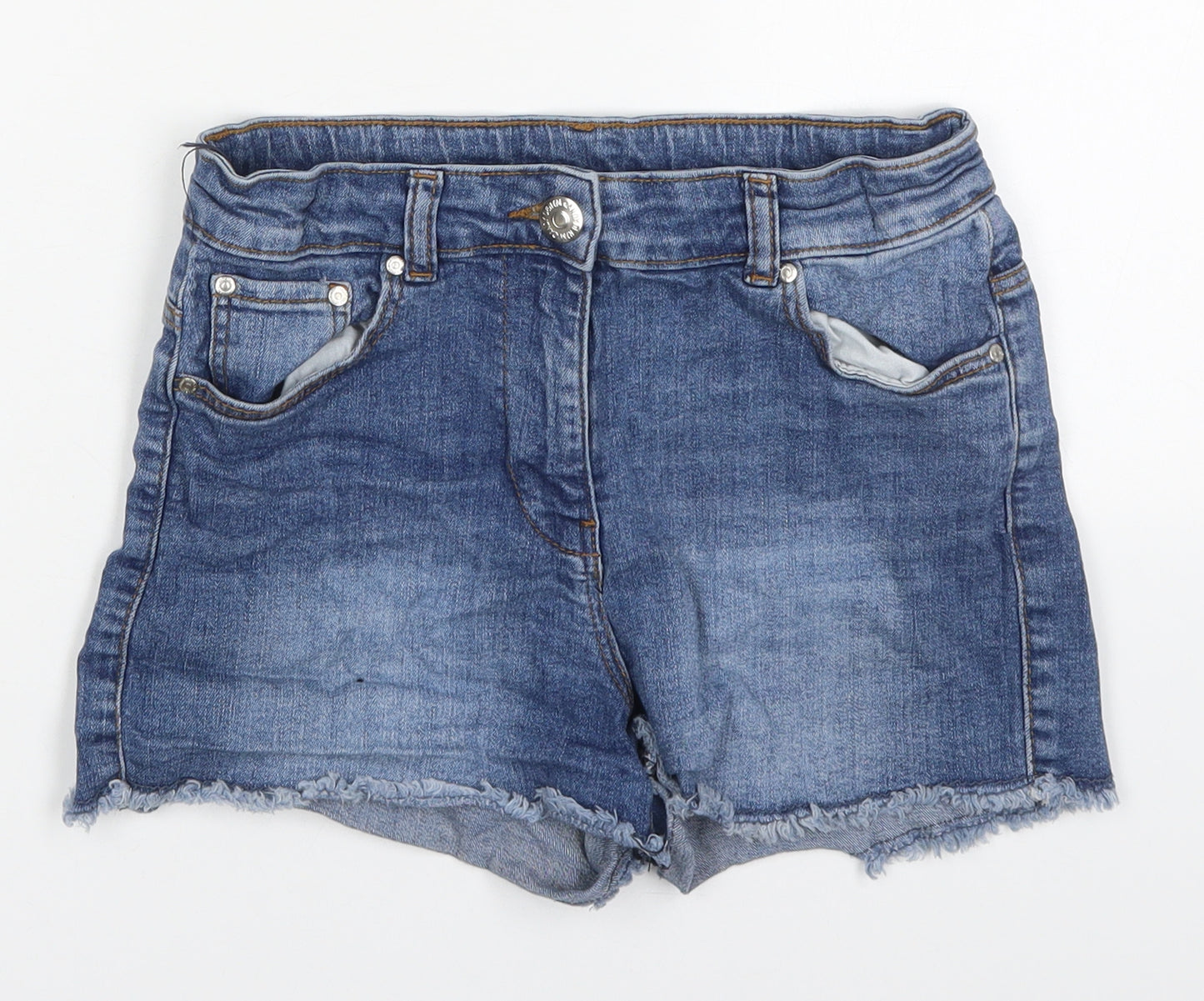 Candy Couture Girls Blue  Cotton Cut-Off Shorts Size 13 Years  Regular
