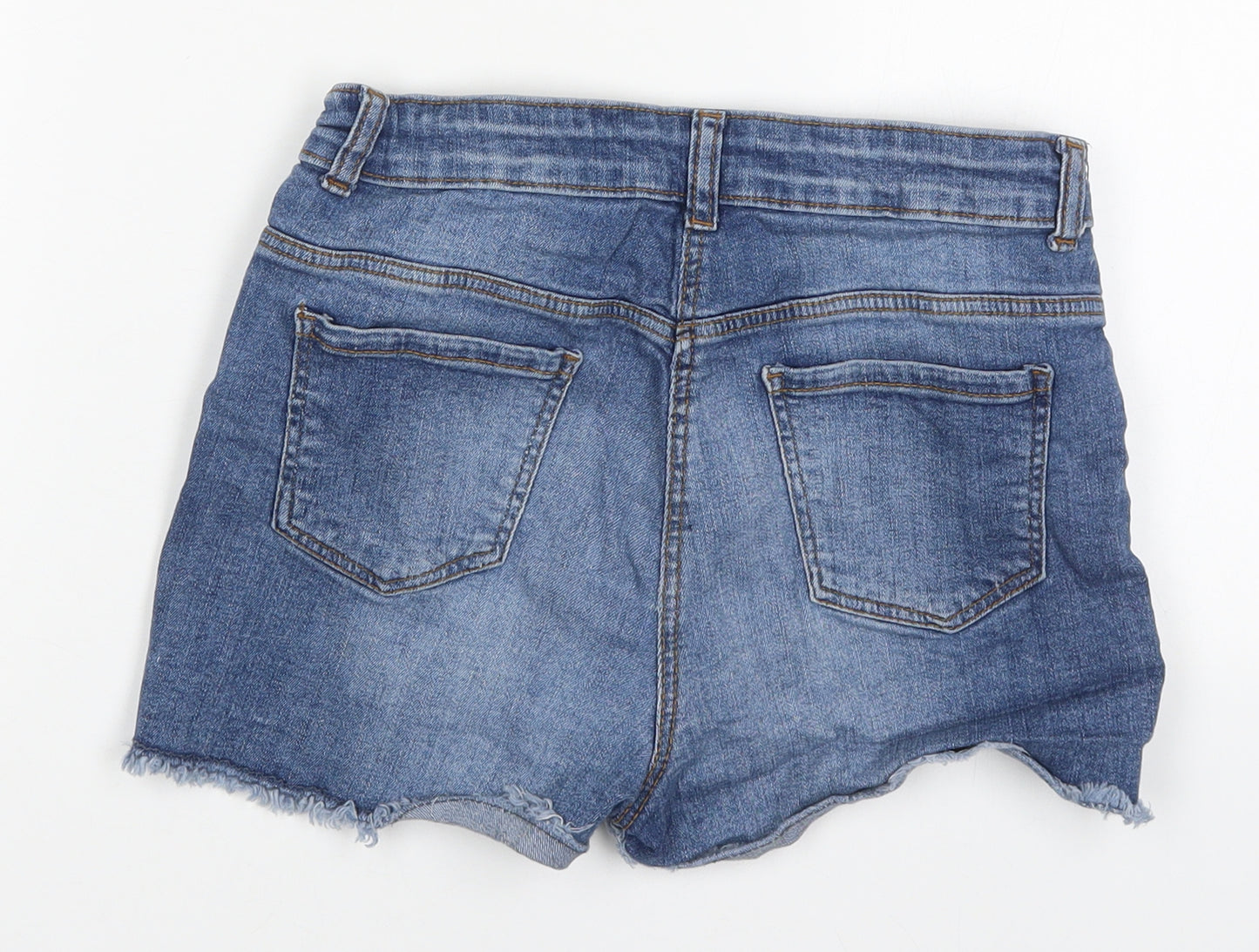 Candy Couture Girls Blue  Cotton Cut-Off Shorts Size 13 Years  Regular