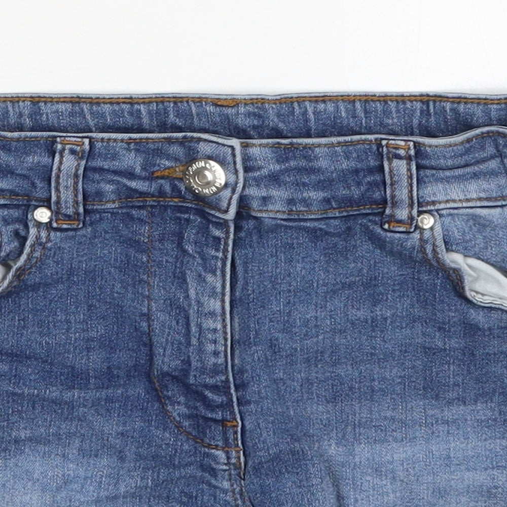 Candy Couture Girls Blue  Cotton Cut-Off Shorts Size 13 Years  Regular