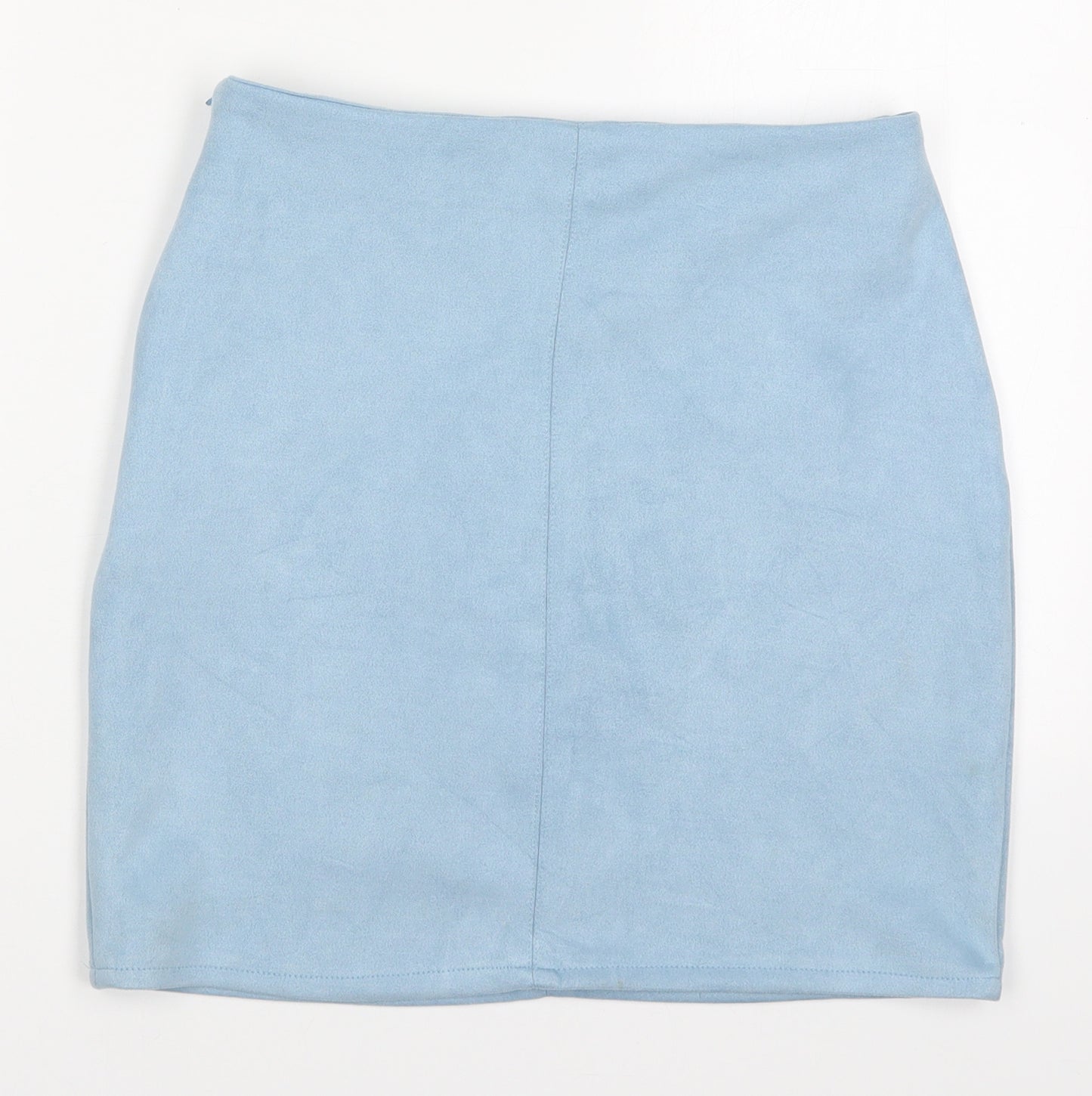 Missguided Womens Blue  Polyester Mini Skirt Size 8   Zip
