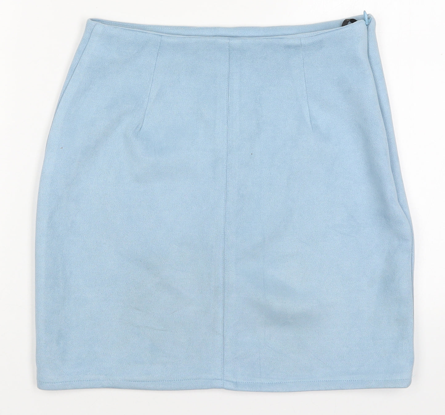 Missguided Womens Blue  Polyester Mini Skirt Size 8   Zip