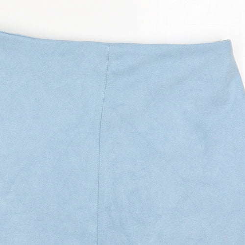 Missguided Womens Blue  Polyester Mini Skirt Size 8   Zip