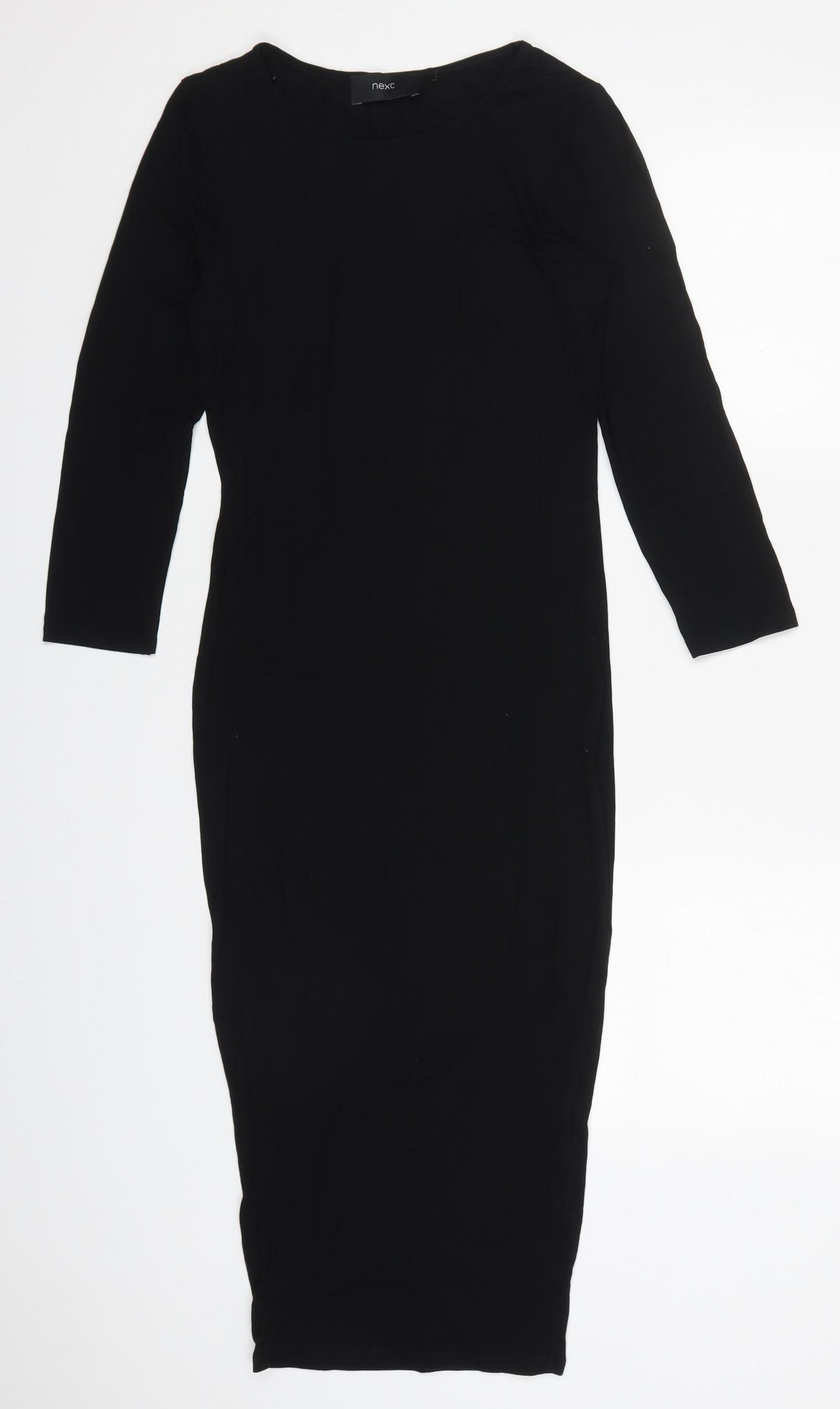 NEXT Womens Black  Viscose Bodycon  Size 8  Round Neck Pullover