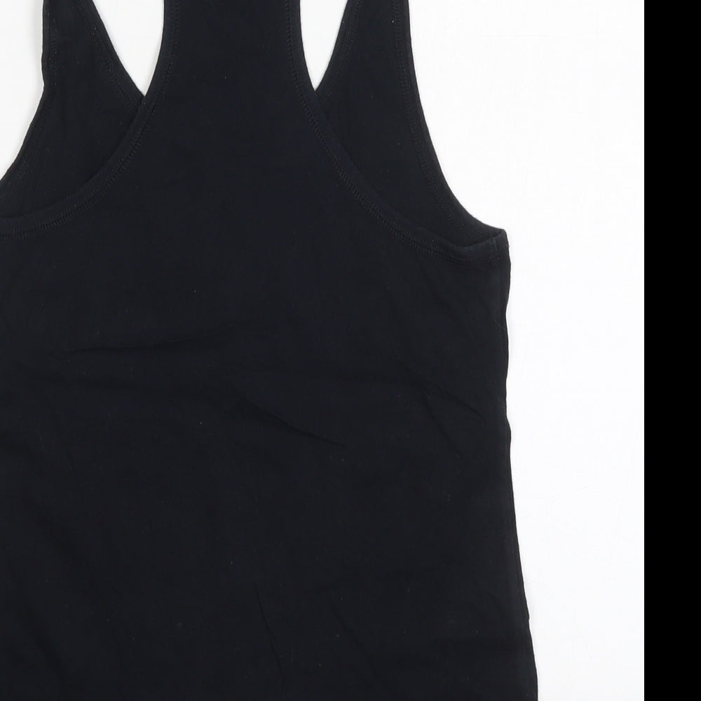 Jack Wills Womens Black  Cotton Basic Tank Size 8 Round Neck - Wills University Outfitters