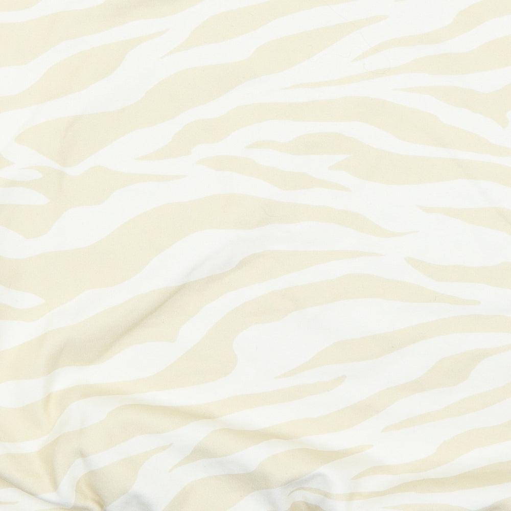 Boohoo Womens Beige Animal Print Cotton Pullover Sweatshirt Size M  Pullover