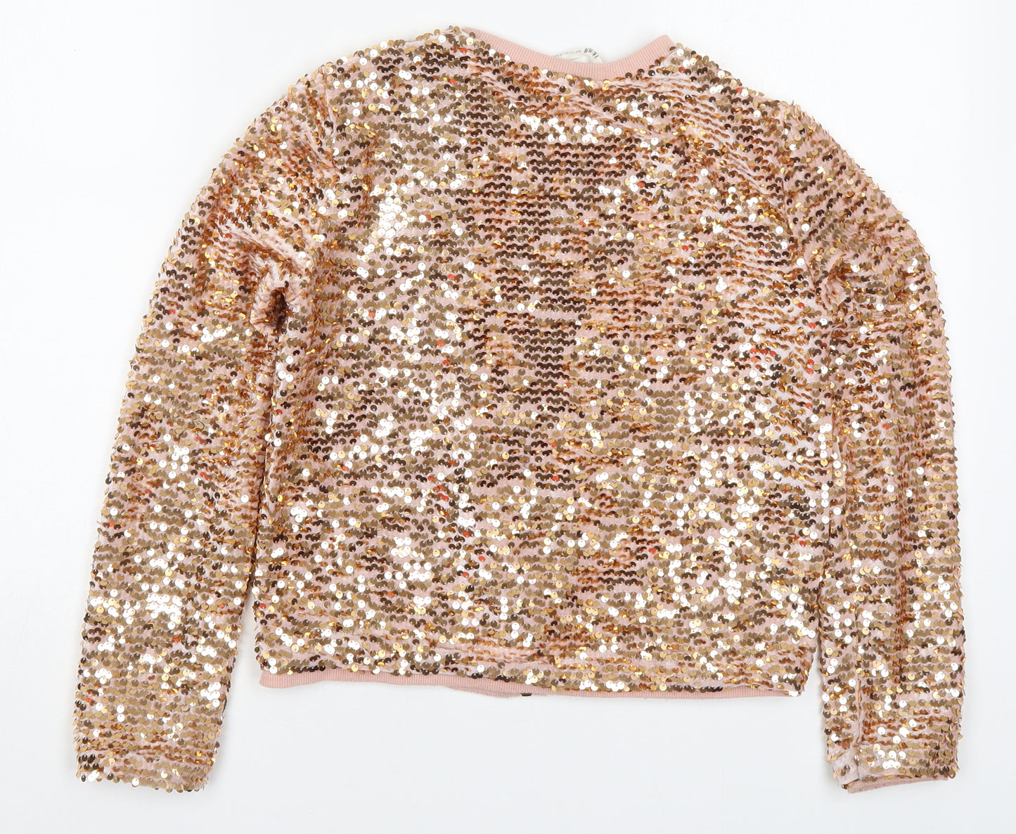 H&M Girls Pink   Jacket  Size 11-12 Years  Zip - Gold