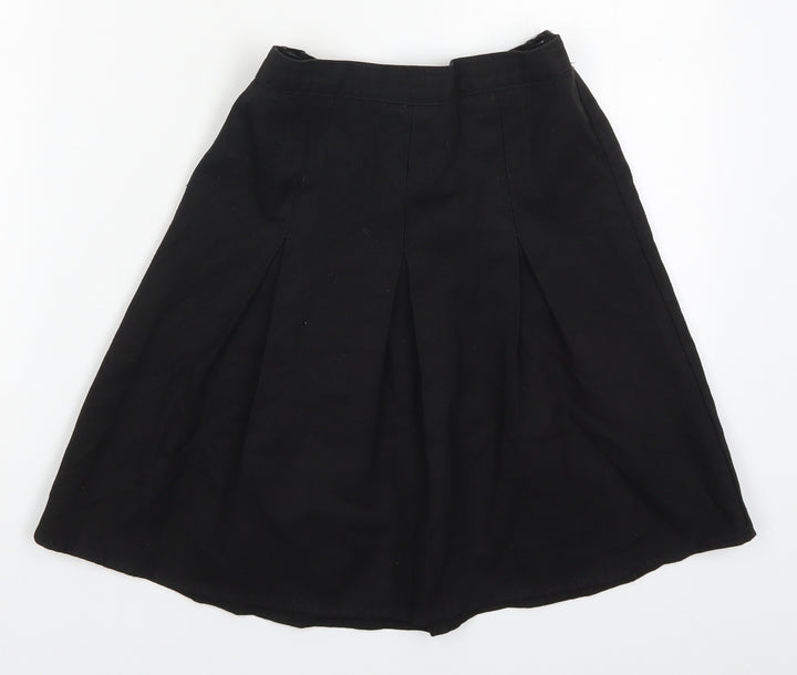 Matalan Girls Black  Polyester Pleated Skirt Size 9-10 Years  Regular Zip