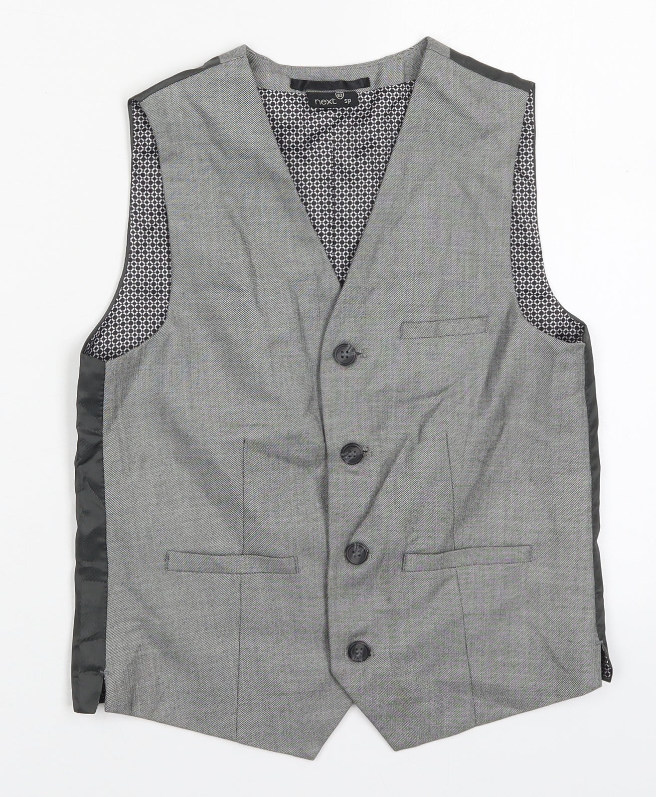 NEXT Boys Grey   Jacket Waistcoat Size 10 Years  Button