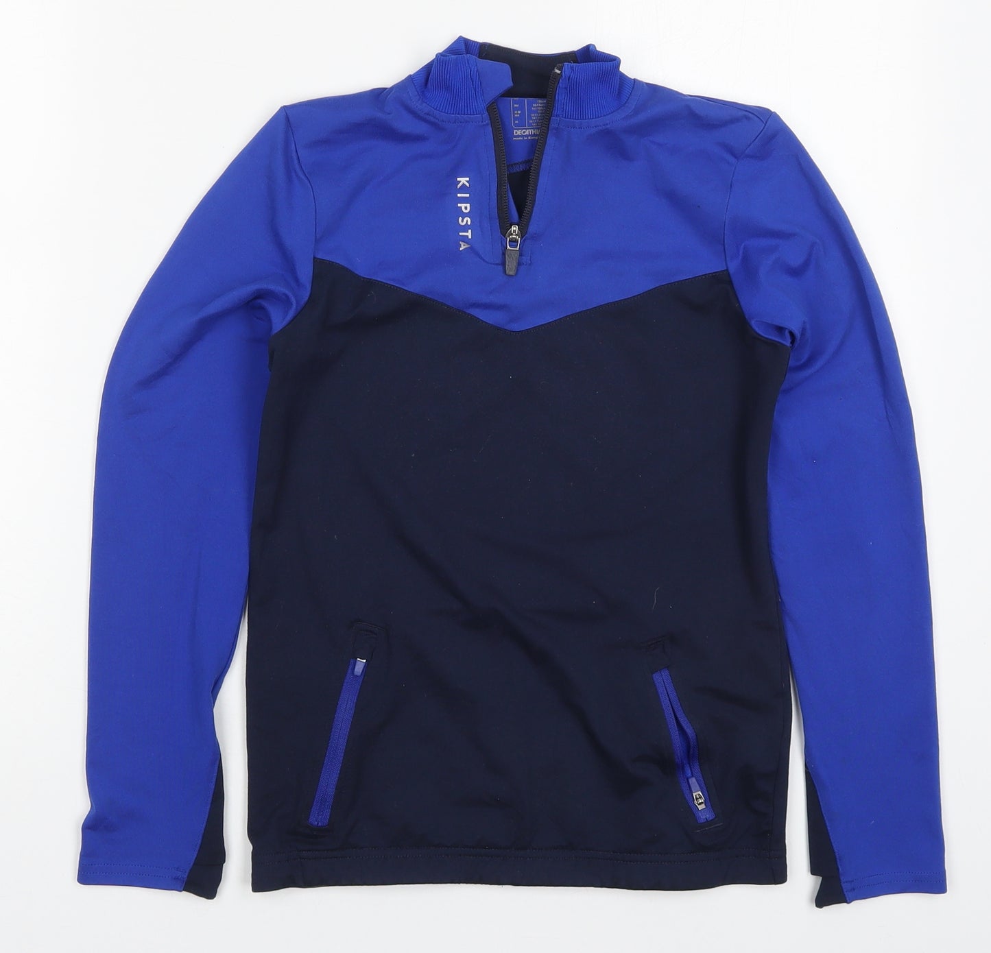 DECATHLON Boys Blue  Polyester Pullover Sweatshirt Size 10-11 Years  Zip