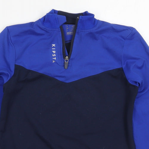 DECATHLON Boys Blue  Polyester Pullover Sweatshirt Size 10-11 Years  Zip