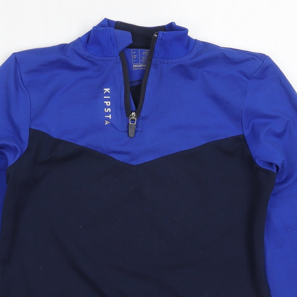 DECATHLON Boys Blue  Polyester Pullover Sweatshirt Size 10-11 Years  Zip