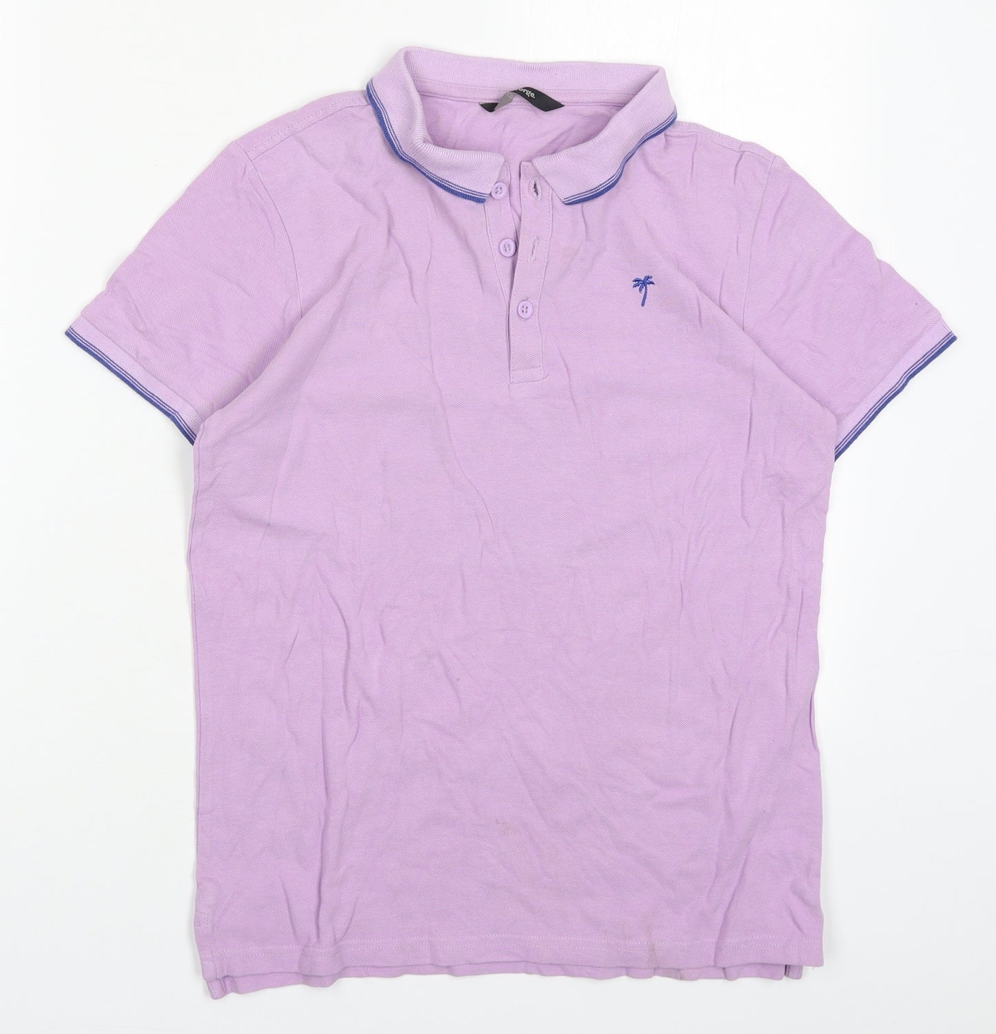 George Boys Purple  Cotton Basic Polo Size 13-14 Years Collared Pullover