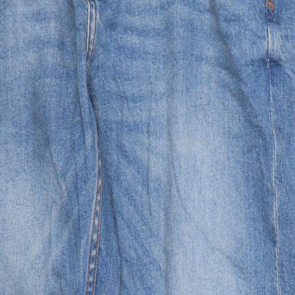 Pull & Bear Womens Blue  Cotton Tapered Jeans Size 16 L31 in Regular Button