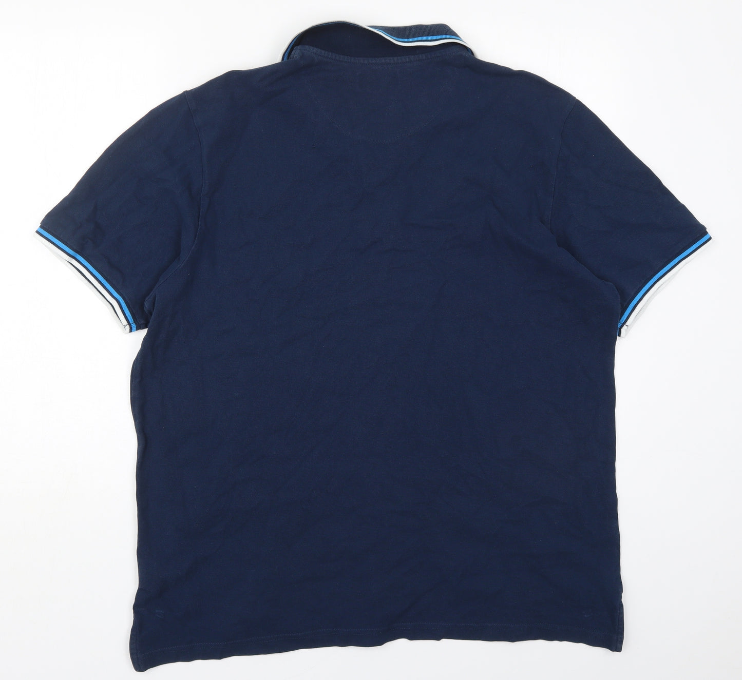 Pierre Cardin Mens Blue  Cotton  Polo Size 2XL Collared Pullover