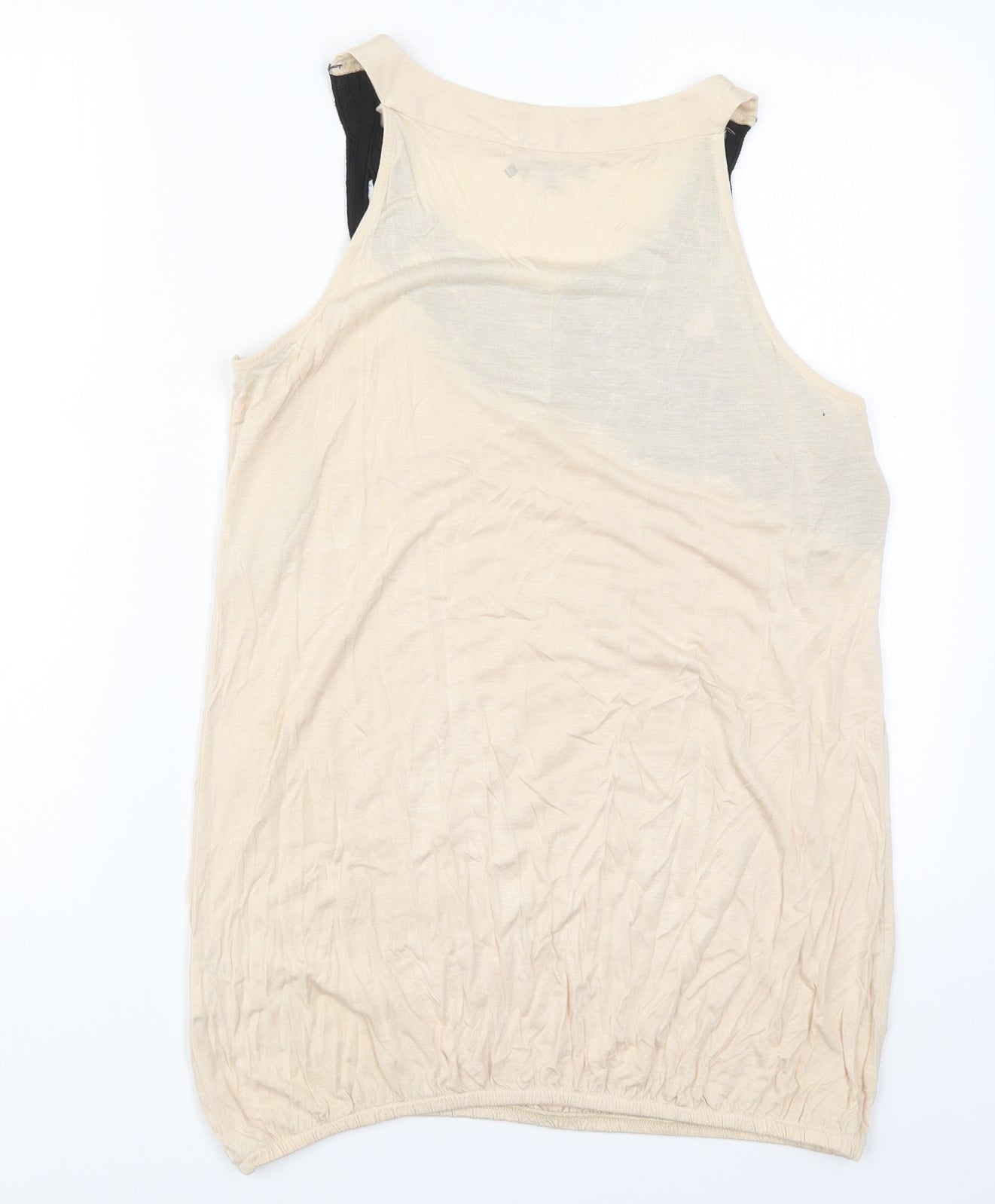 Matalan Womens Beige  Viscose Basic Tank Size 16 Round Neck