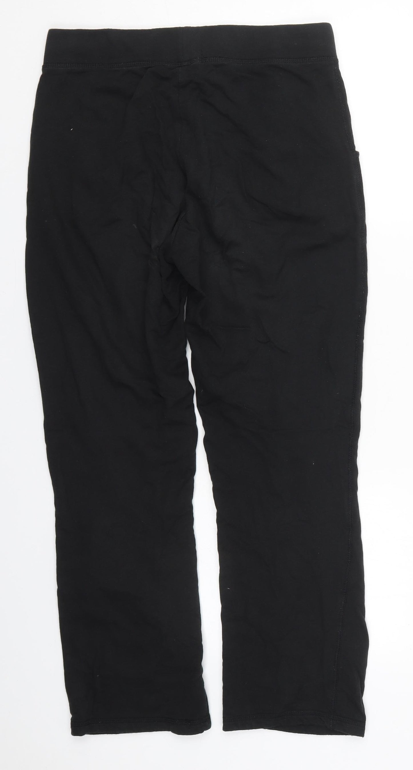 Papaya Womens Black  Cotton Sweatpants Trousers Size S L26 in Regular Drawstring