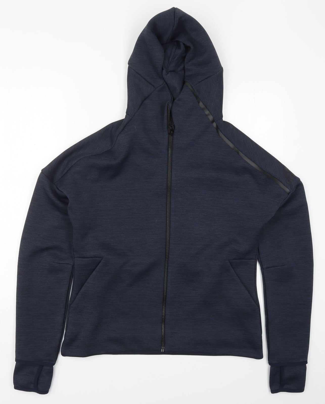 adidas Womens Blue  Polyester Full Zip Hoodie Size 12  Zip