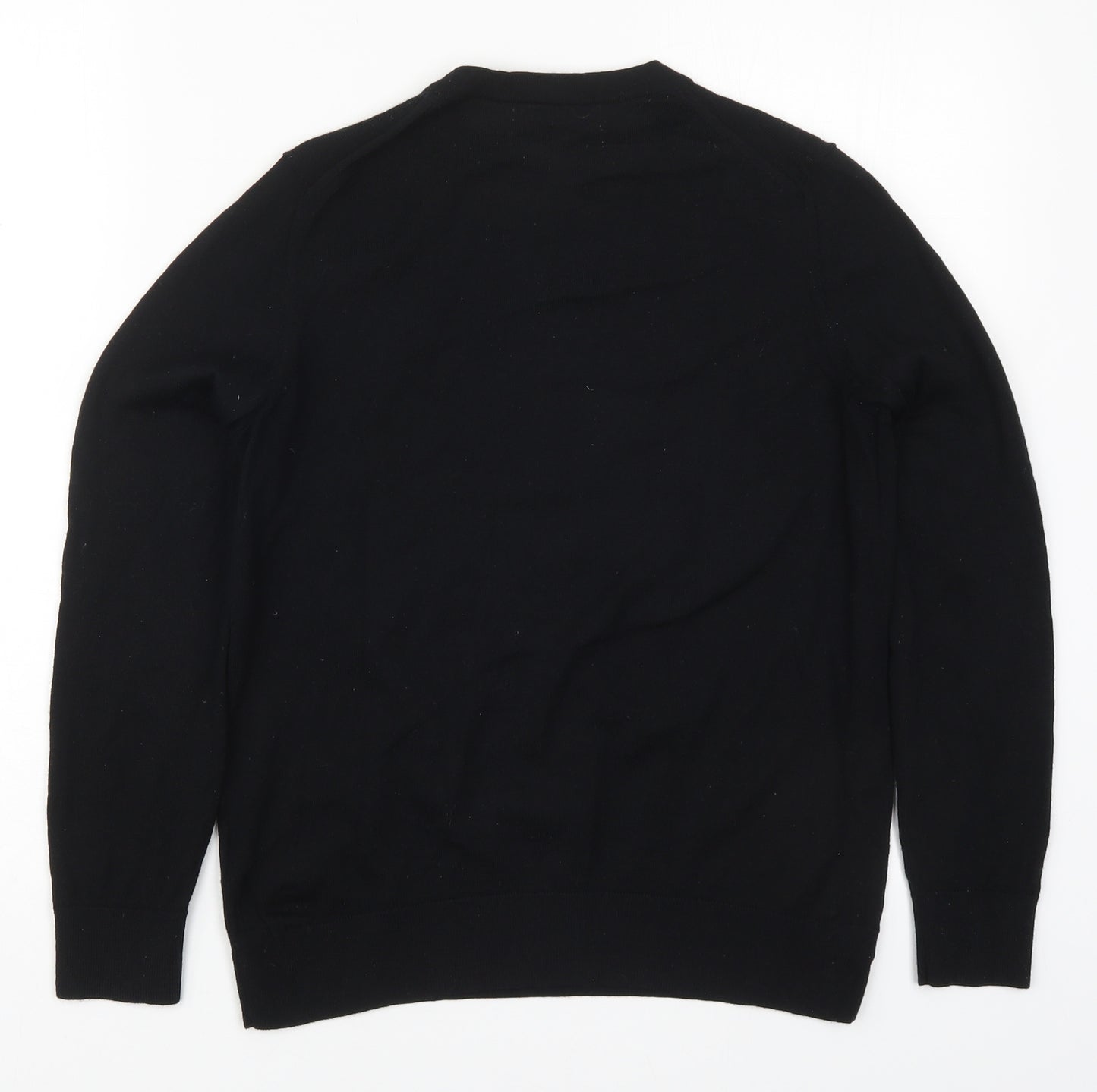 Marks and Spencer Womens Black Round Neck  Wool Pullover Jumper Size 12