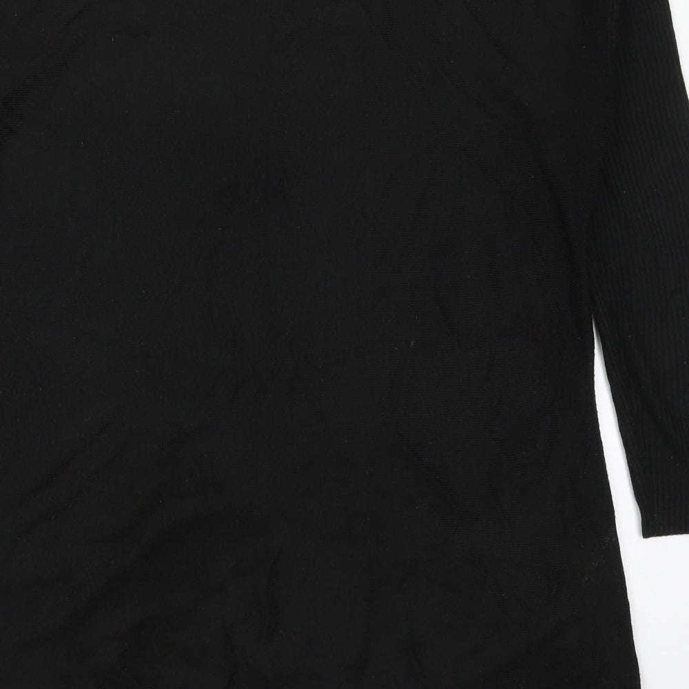 Papaya Womens Black Round Neck  Acrylic Pullover Jumper Size 10