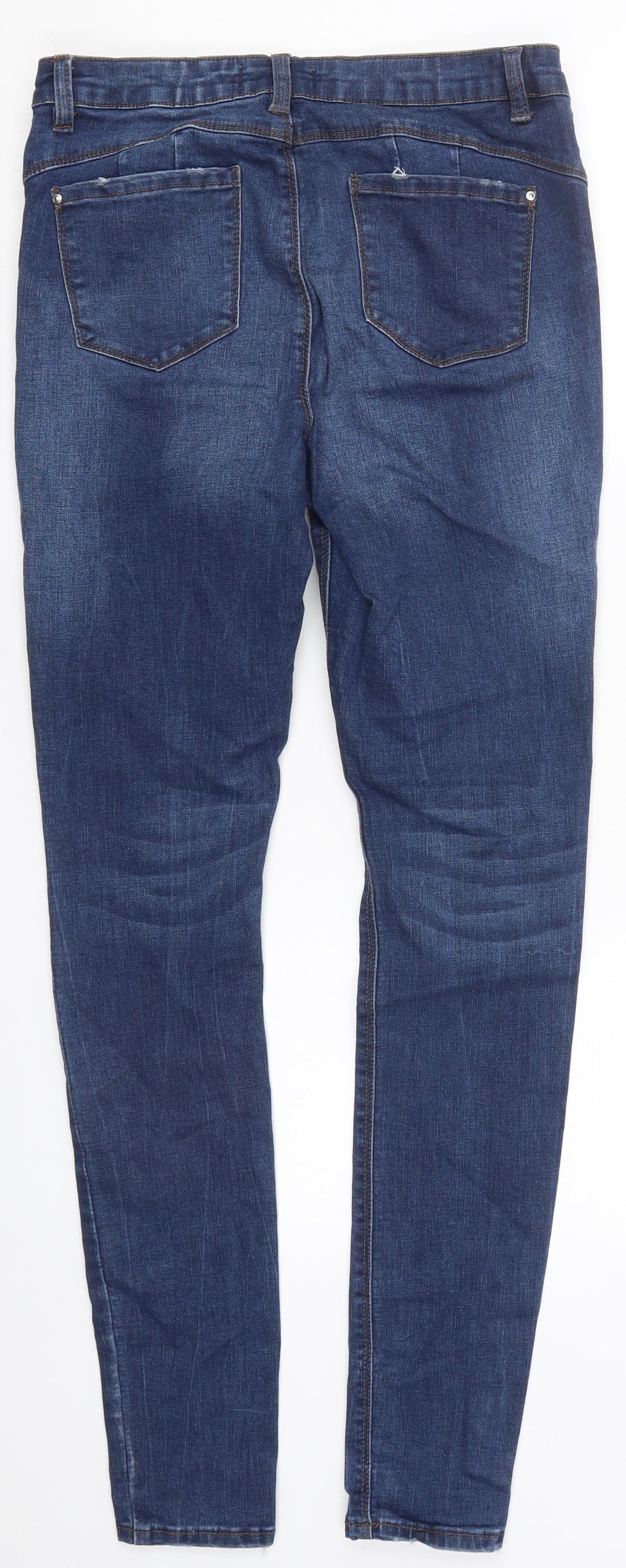 Denim Co Womens Blue  Cotton Skinny Jeans Size 14 L31 in Regular Button