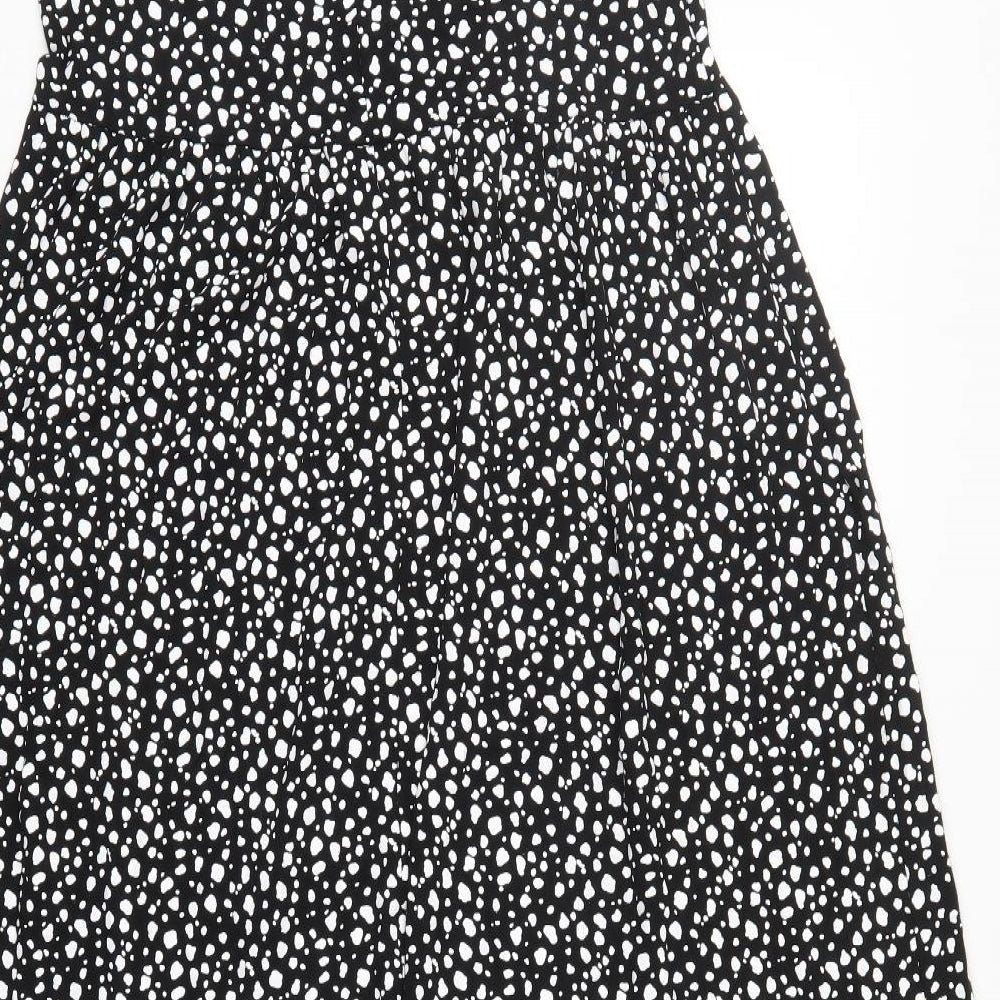 Long Tall Sally Womens Black Geometric Viscose Maxi  Size 16  Round Neck Pullover