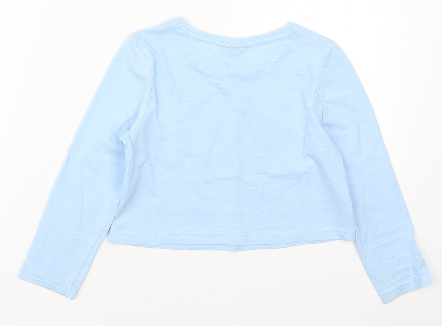Matalan Girls Blue  Cotton Basic T-Shirt Size 6 Years Crew Neck Pullover - Malibu