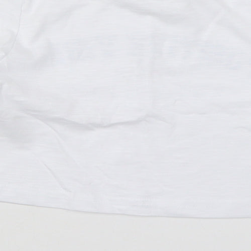 Matalan Girls White  Cotton Basic T-Shirt Size 6 Years Crew Neck Pullover - Positive Vibes Only