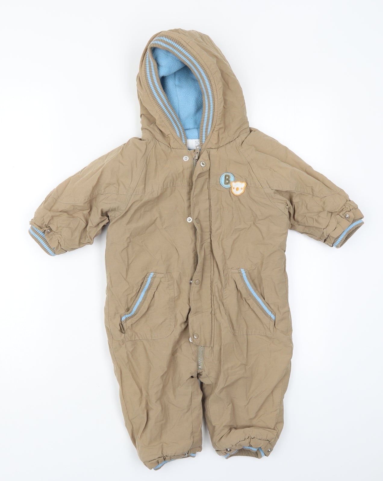 TU Boys Beige   Basic Coat Coat Size 12-18 Months   Zip