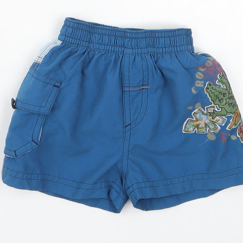 NEXT Boys Blue  Polyester Cropped Trousers Size 3-6 Months   - Crocodile Swim Shorts