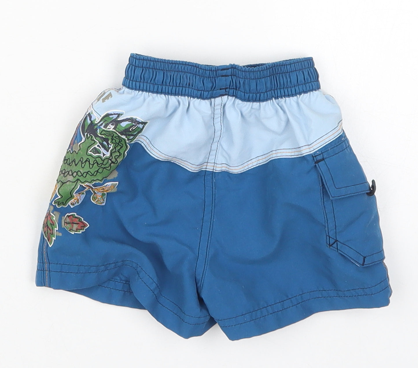 NEXT Boys Blue  Polyester Cropped Trousers Size 3-6 Months   - Crocodile Swim Shorts
